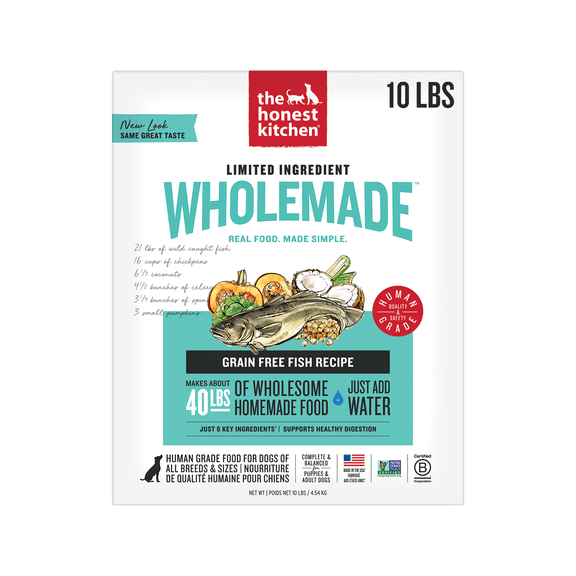 The Honest Kitchen Brave: Dehydrated Minimalist Limited Ingredient Dog Food, Grain Free Fish & Coconut, 10 lbs (Makes 40 lbs)