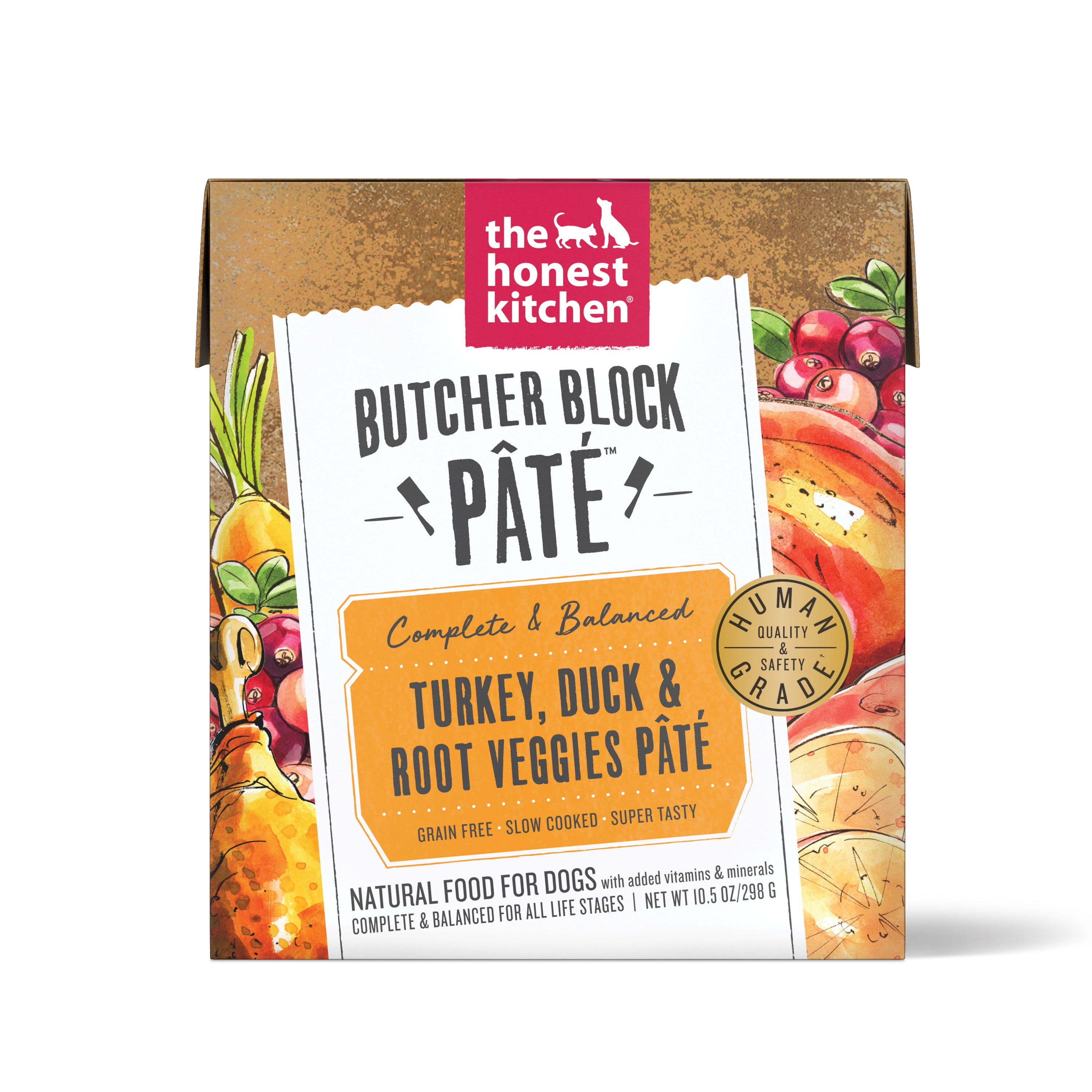 The Honest Kitchen Butcher Block Pâté: Turkey, Duck & Root Veggies Wet Dog Food, 10.5 oz x1