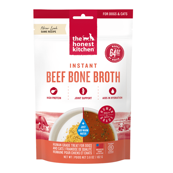 The Honest Kitchen Daily Boosts: Instant Beef Bone Broth with Turmeric, 3.6 oz