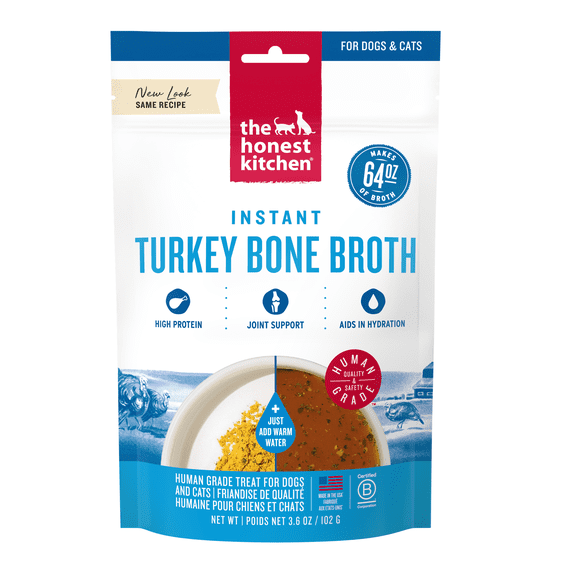 The Honest Kitchen Daily Boosts: Instant Turkey Bone Broth with Turmeric, 3.6 oz