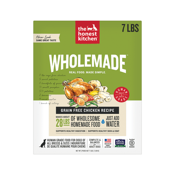 The Honest Kitchen Human Grade Wholemade Grain Free Chicken Dehydrated Dog Food, 7 lb Box
