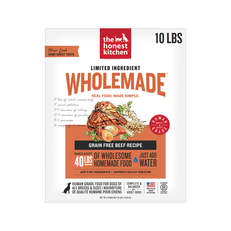 The Honest Kitchen Wholemade Beef, Chicken Wet Dry Dog Food, 10 lbs Box