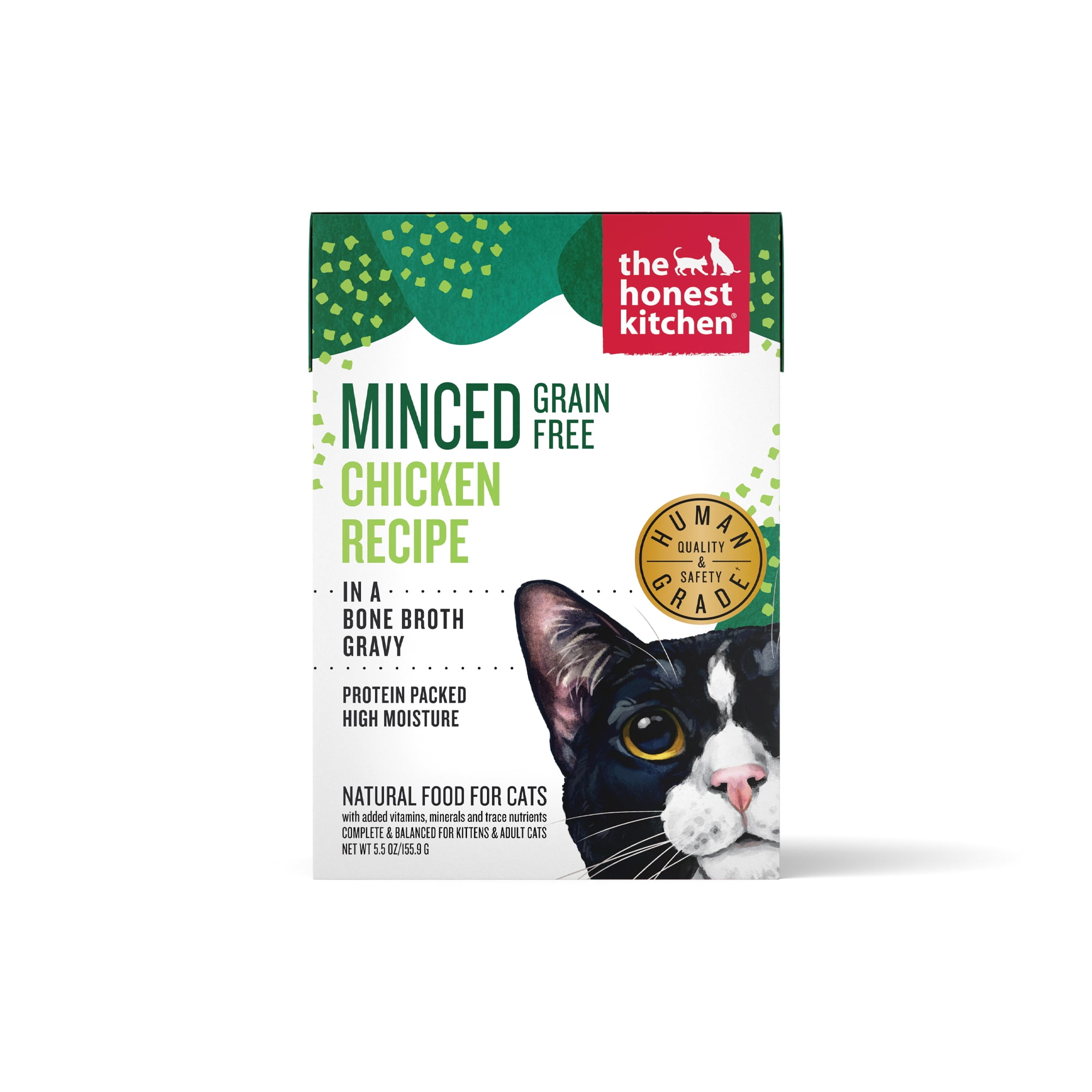 The Honest Kitchen Grain Free Minced Chicken in Bone Broth Gravy Wet Cat Food, 5.5 oz x1