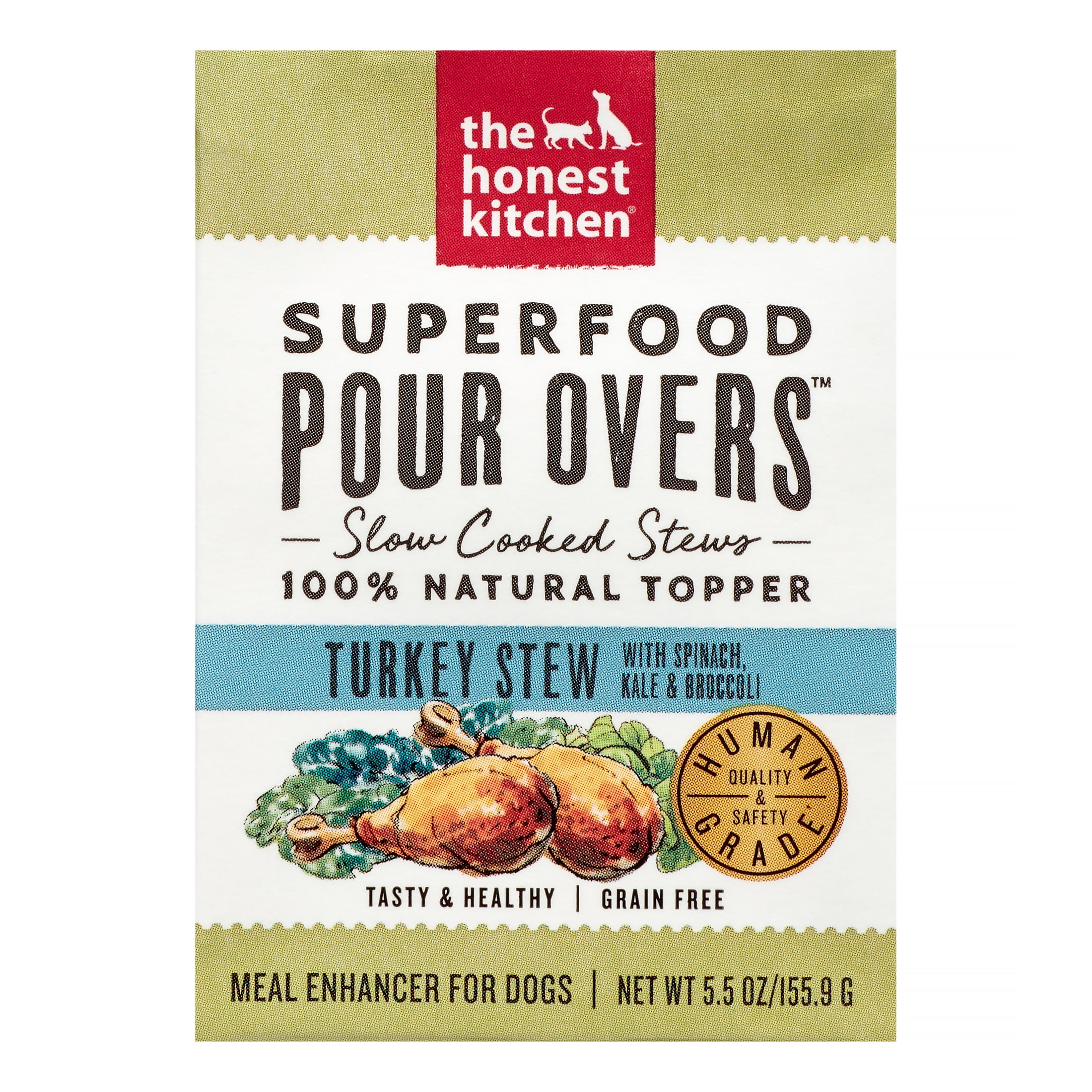 The Honest Kitchen Pour Overs Grain Free Turkey Stew with Spinach, Kale, & Broccoli Food Topper for Dogs The Honest Kitchen Pour Overs Grain Free Turkey Stew with Spinach, Kale, & Broccoli Food Topper for Dogs
