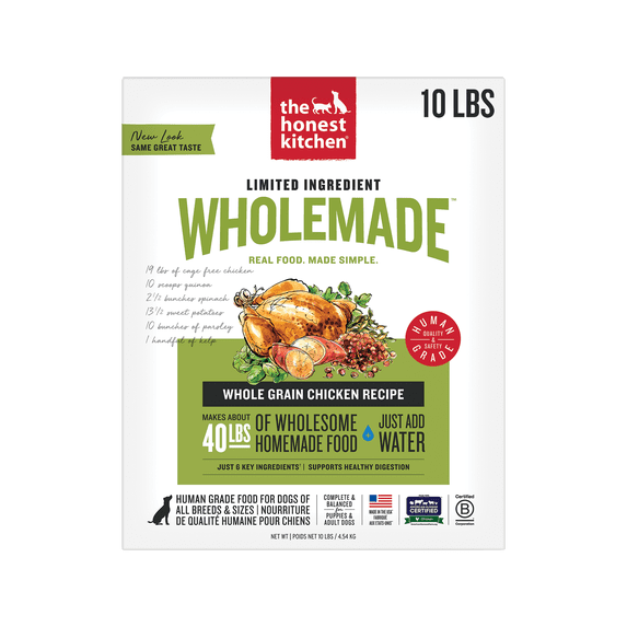 The Honest Kitchen Thrive: Dehydrated Minimalist Limited Ingredient Dog Food, Grain Free Chicken & Quinoa, 10 lbs (Makes 40 lbs)