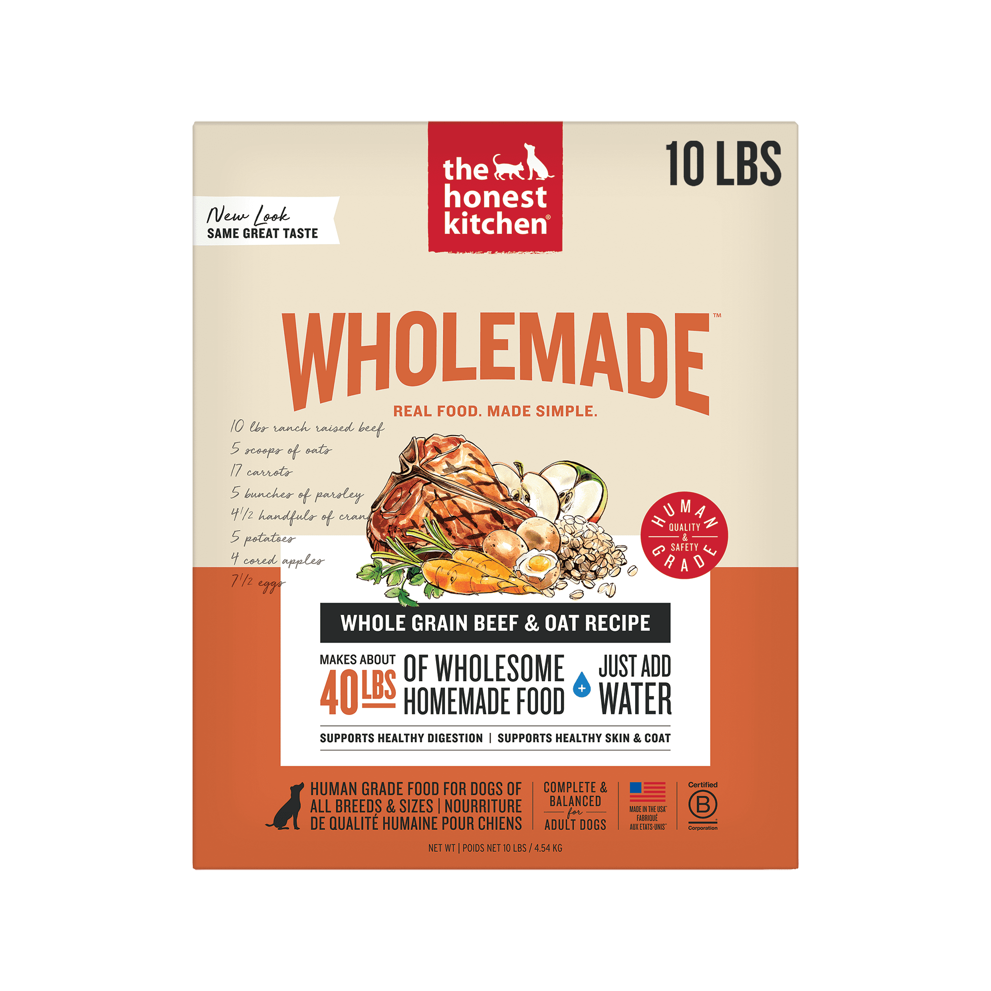 The Honest Kitchen Verve: Natural Human Grade Dehydrated Dog Food, Beef & Organic Grains, 10 lbs (Makes 40 lbs)