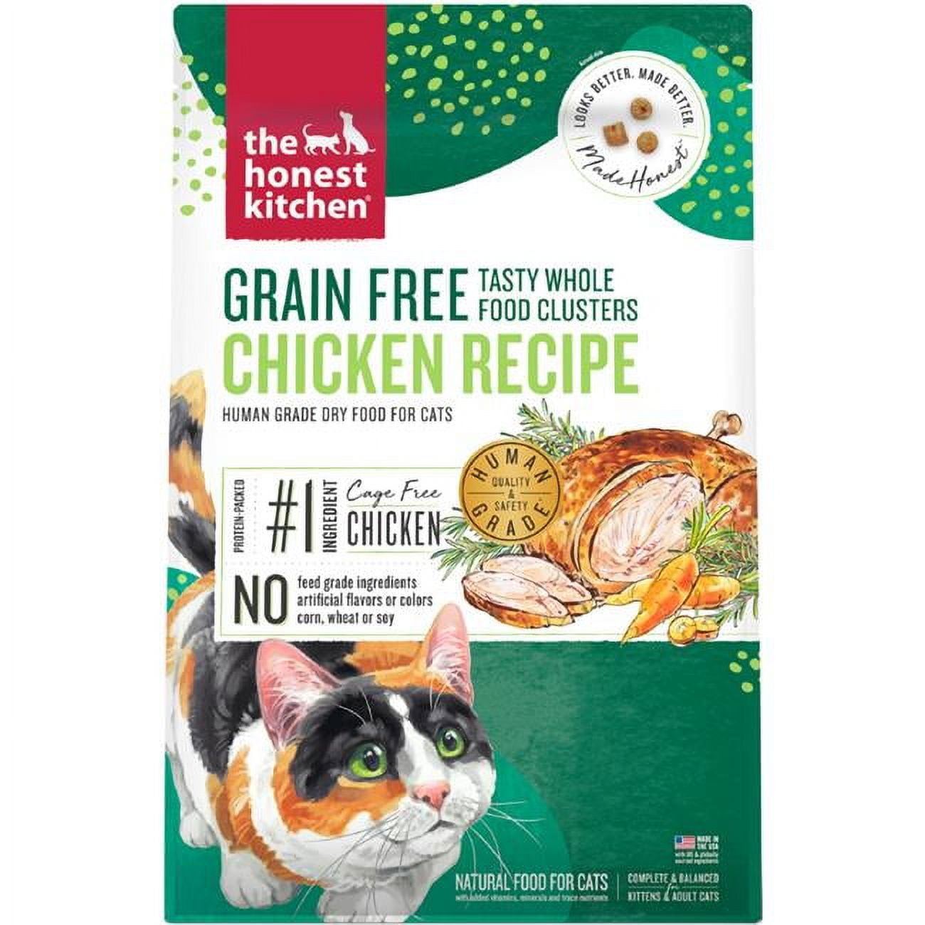 The Honest Kitchen Whole Food Clusters Grain Free Chicken Dry Cat Food, 4 lb Bag