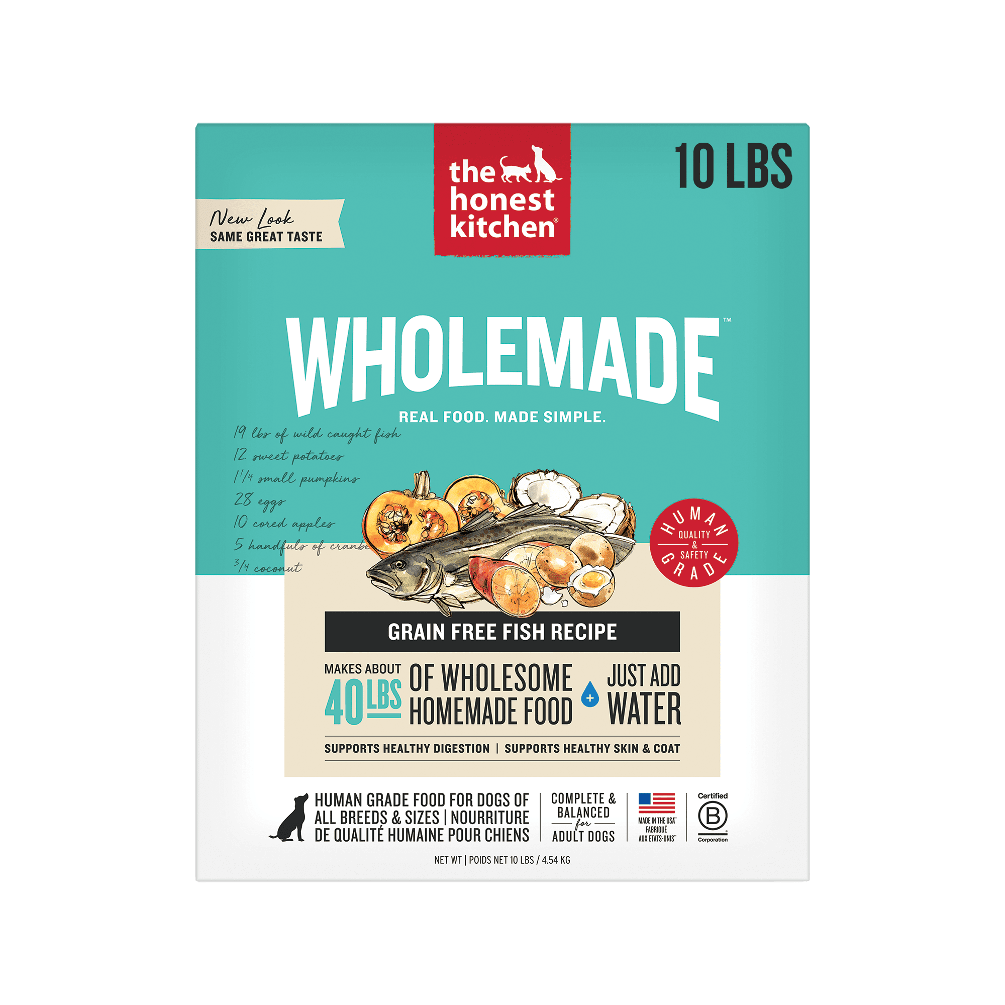 The Honest Kitchen Zeal: Natural Human Grade Dehydrated Dog Food, Grain Free White Fish, 10 lbs (Makes 40 lbs)