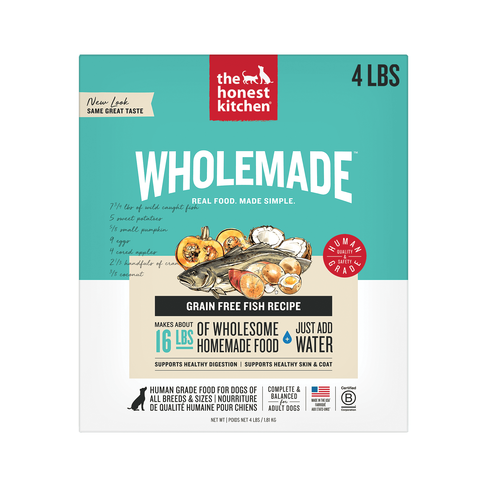 The Honest Kitchen Zeal: Natural Human Grade Dehydrated Dog Food, Grain Free White Fish, 4 lbs (Makes 16 lbs)