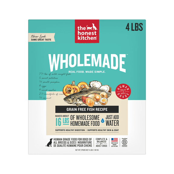 The Honest Kitchen Zeal: Natural Human Grade Dehydrated Dog Food, Grain Free White Fish, 4 lbs (Makes 16 lbs)