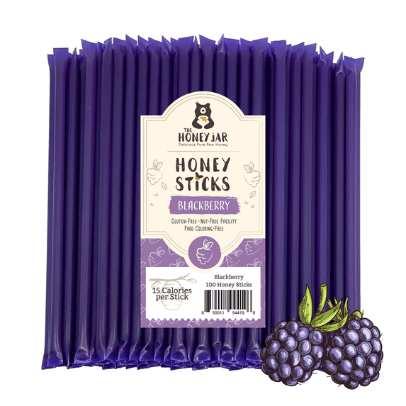 The Honey Jar - Blackberry Naturally Flavored Honey Sticks - 100 Count Package