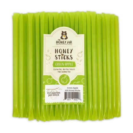 The Honey Jar - Green Apple Flavored Honey Sticks - 100 Count Package