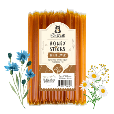 The Honey Jar - Pure American Wildflower Honey Sticks - 50 Count Package