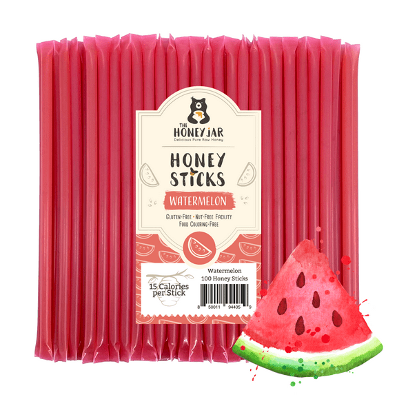 The Honey Jar - Watermelon Flavored Honey Sticks - 100 Count Package