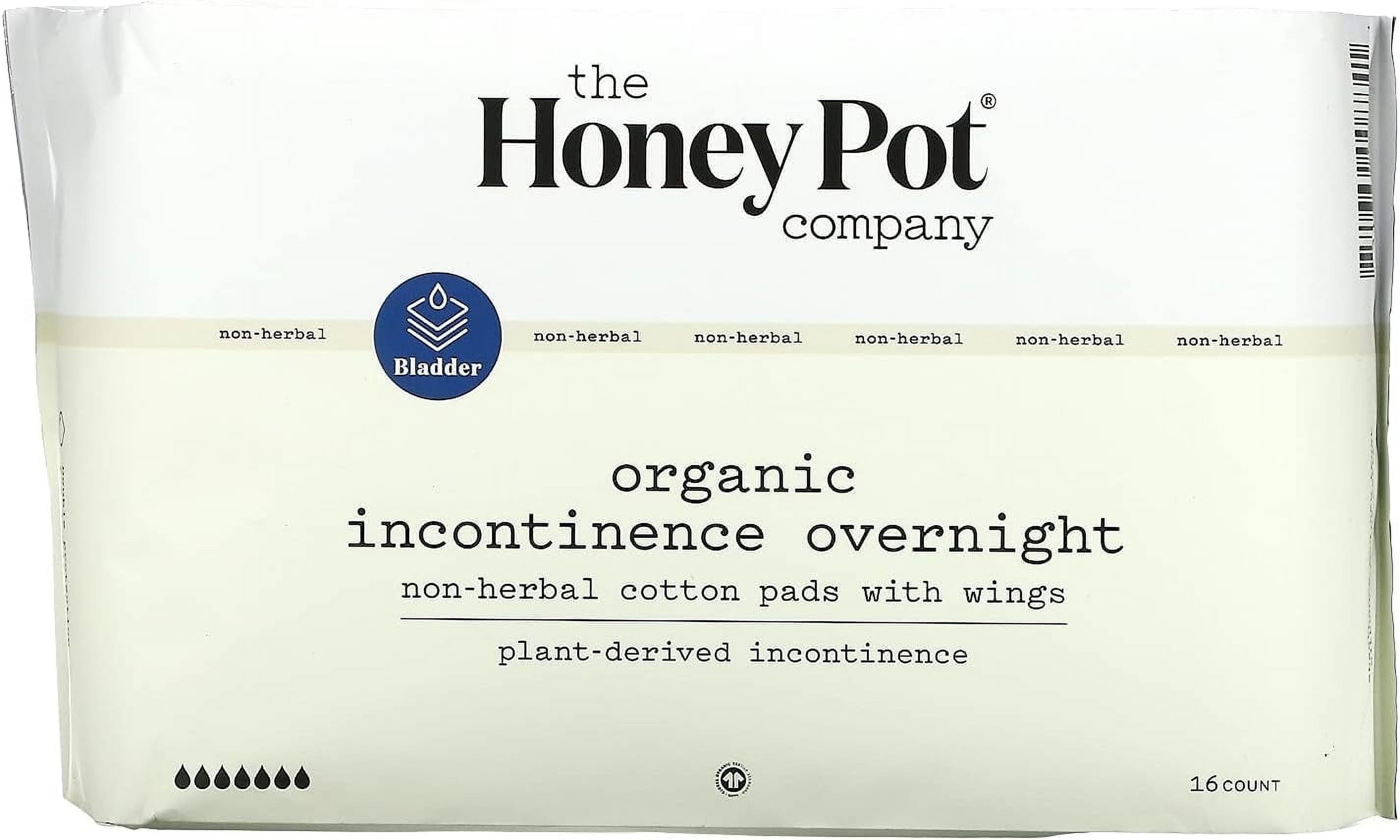 The Honey Pot 100 Organic Cotton Cover Incontinence NonHerbal