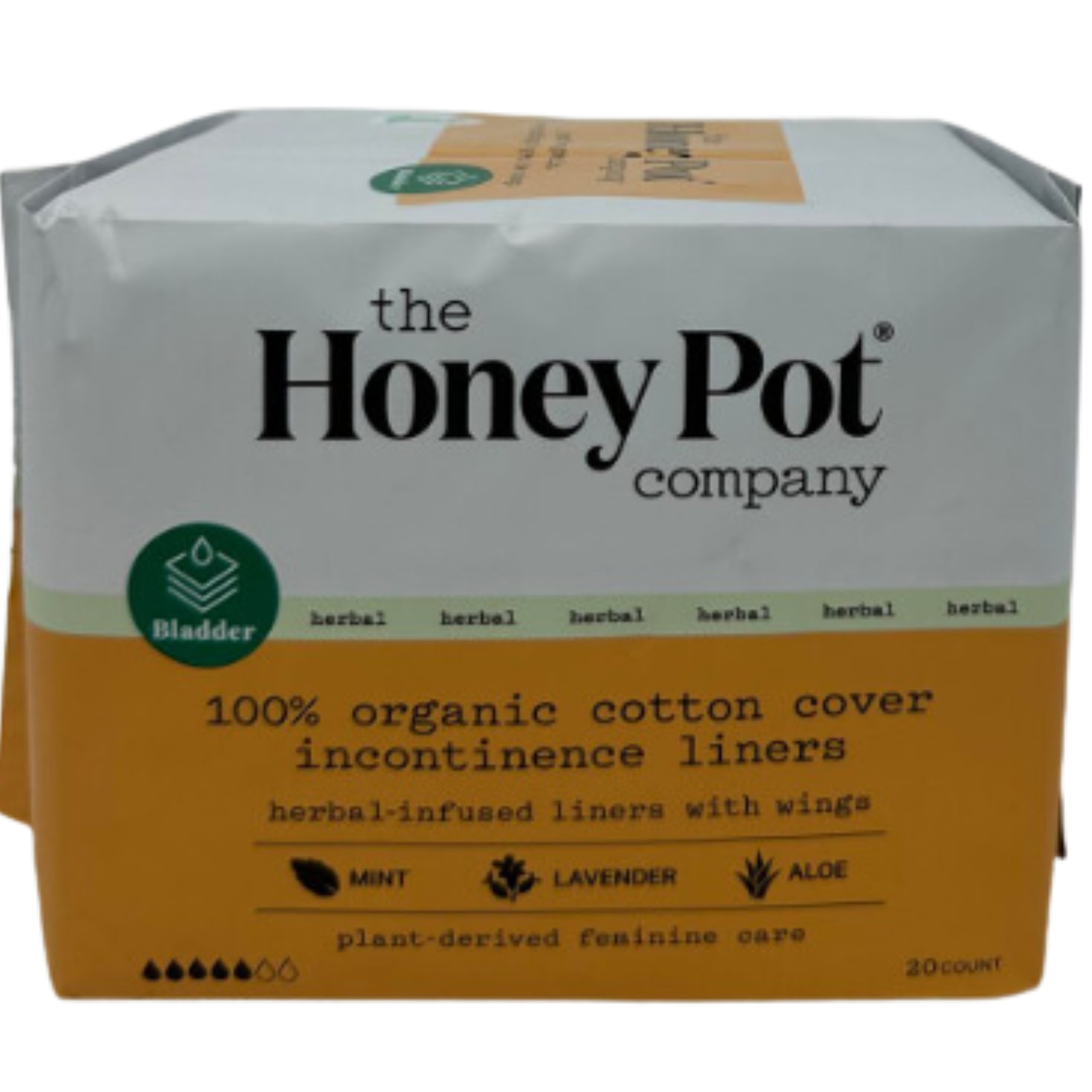 The Honey Pot 100 Organic Cotton Cover Incontinence liners Herbal