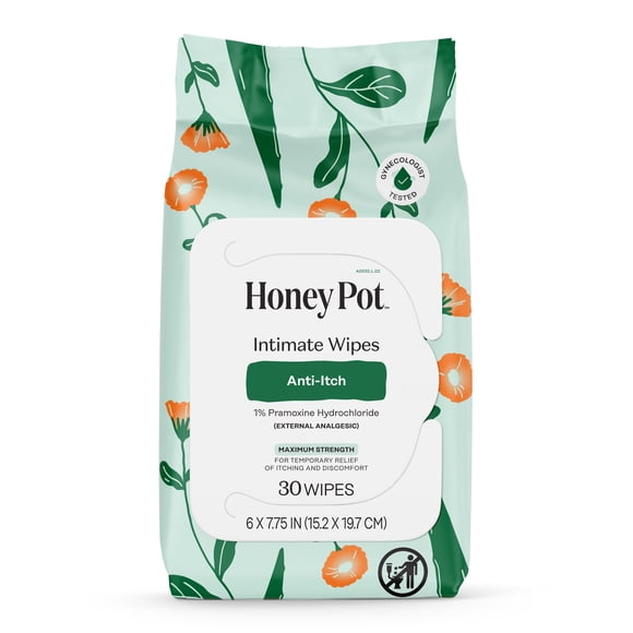 Honey Pot Anti Itch Intimate Wipes - 30 count