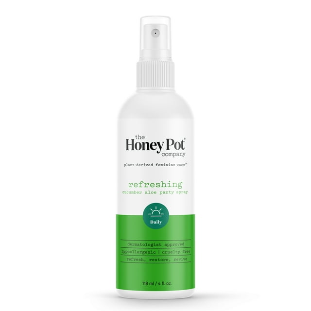 The Honey Pot Company, Cucumber Aloe Panty and Body PlantDerived Deodorant Spray, 4 fl. oz