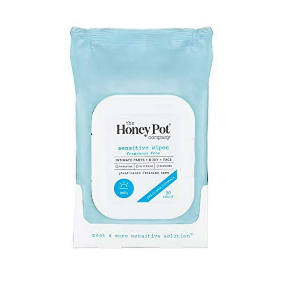 The Honey Pot Company Feminine Wipes Sensitive, 30 Count, 2 Pack
