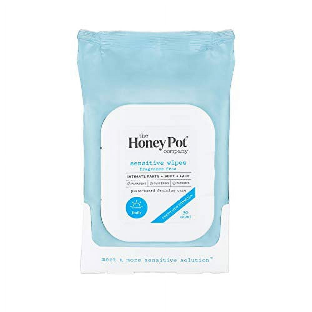 The Honey Pot Company Feminine Wipes Sensitive, 30 Count, 3 Pack