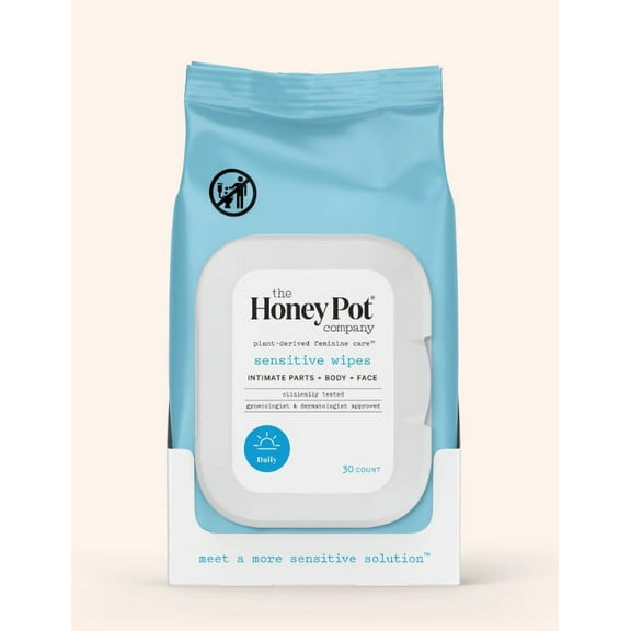 The Honey Pot Company Feminine Wipes Sensitive Intimate Parts + Body + Face (30 count) *EN