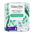 thumbnail image 1 of Honey Pot 100% Organic Cotton Cover Cooling Herbal Infusion Overnight Pads, 12 Count, 1 of 15