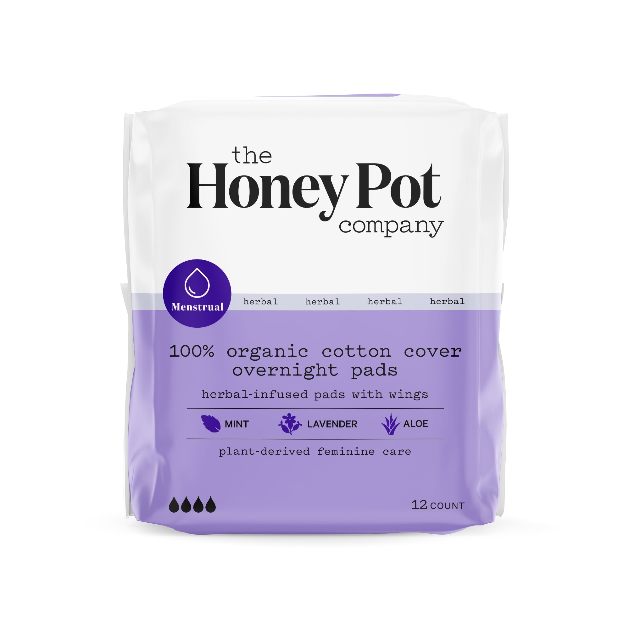 The Honey Pot Company Post-partum Herbal-Infused Pads with wings