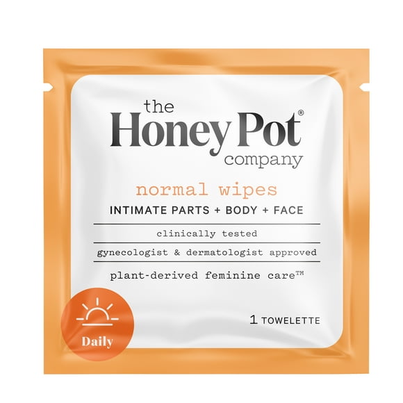 The Honey Pot Company, Normal Feminine Wipes, Intimate Parts, Body or Face, Travel Size 15 ct.