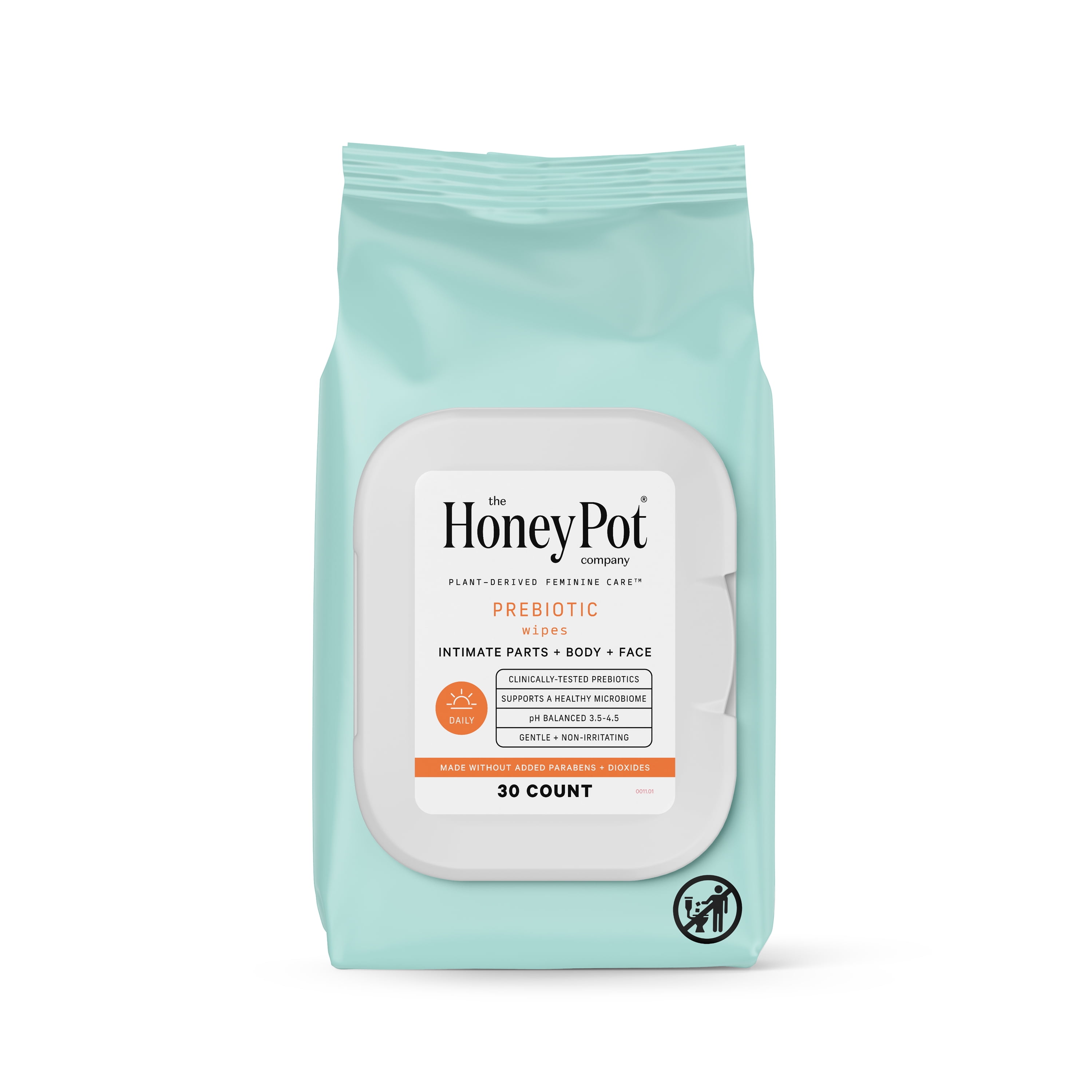 The Honey Pot Company Prebiotic Intimate Wipes 30 counts
