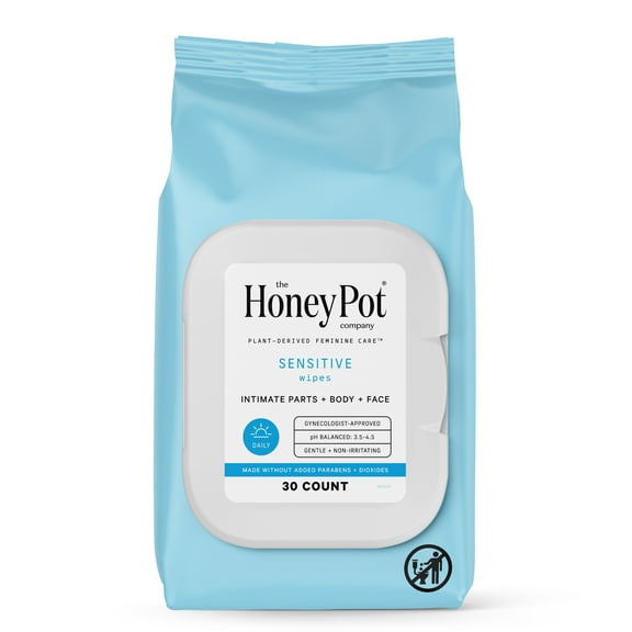 (2 pack) Honey Pot Intimate Wipes - Sensitive, 30 Count