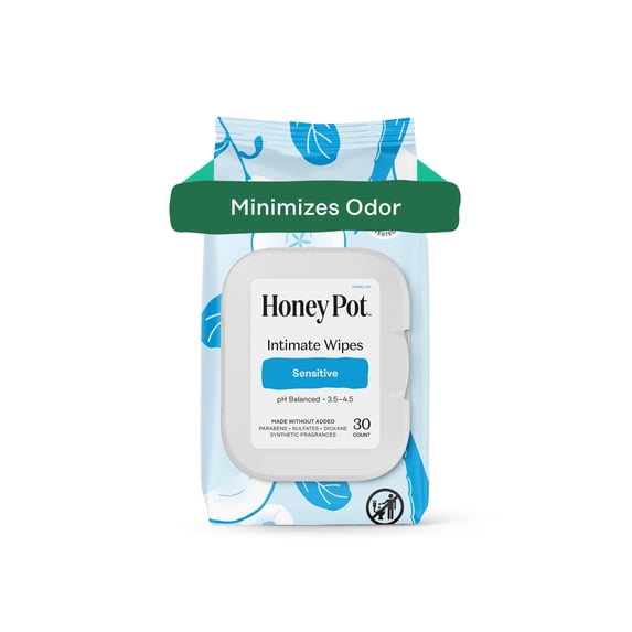 Honey Pot Intimate Wipes - Sensitive, 30 Count