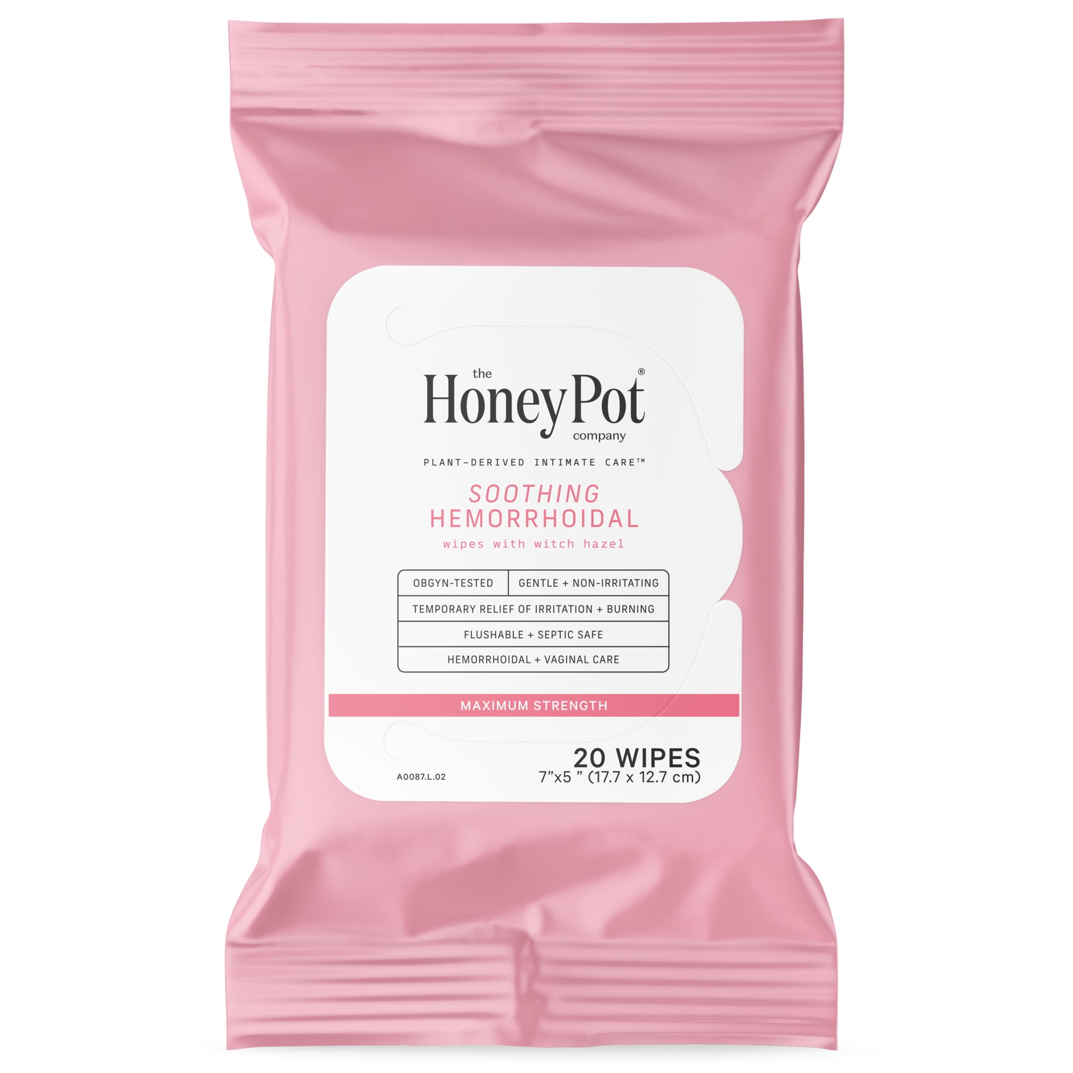 Honey Pot Intimate Wipes - Witch Hazel, 20 Count