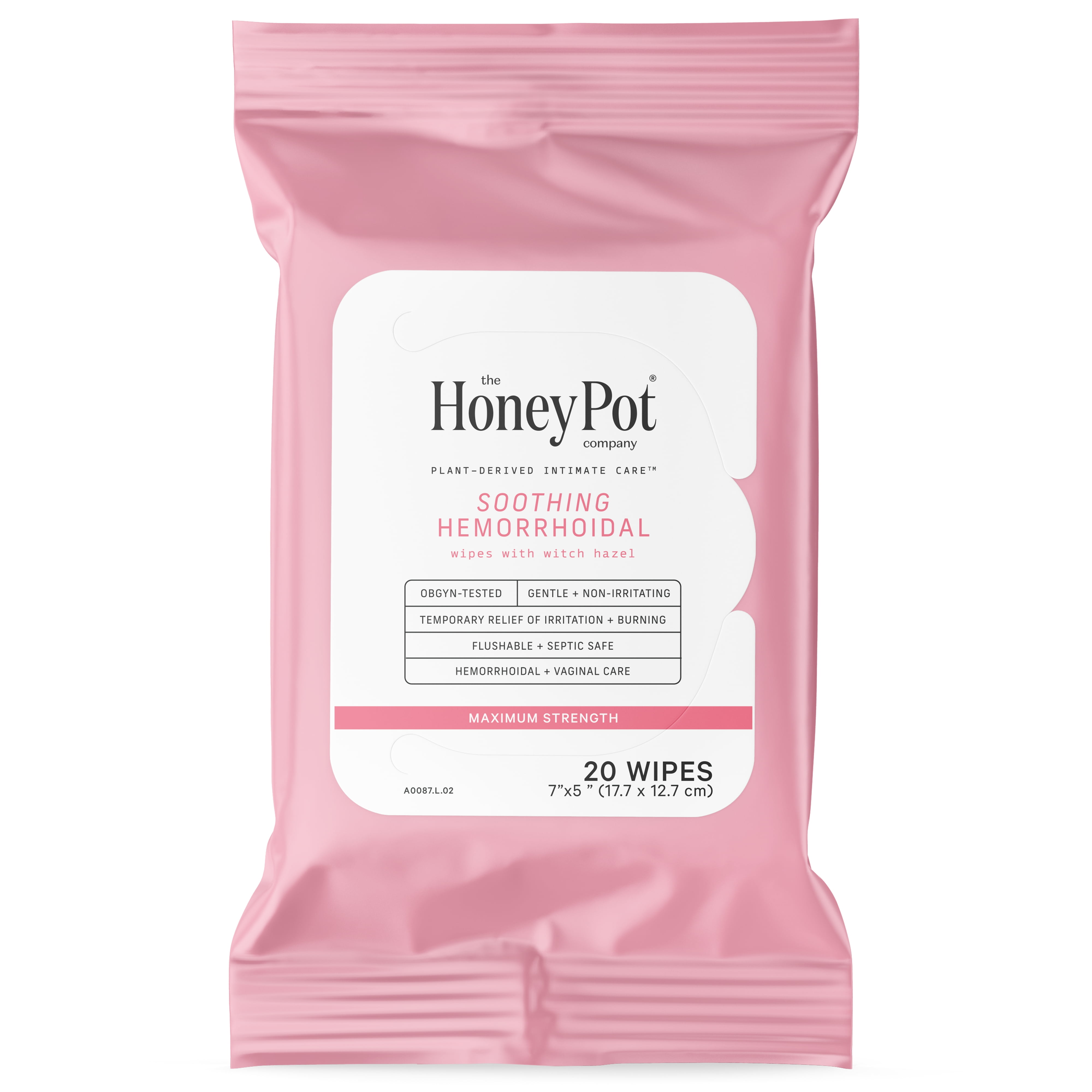 The Honey Pot Company, Soothing Witch Hazel Hemorrhoidal Wipes, 20 count