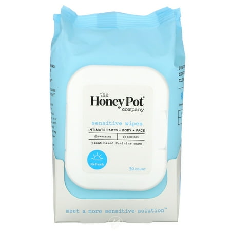 The Honey Pot Sensitive Wipes 30 Ct , Pack of 2