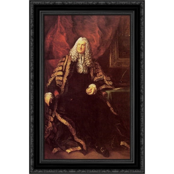 The Honourable Charles Wolfran Cornwall 18x24 Black Ornate Wood Framed Canvas Art by Gainsborough, Thomas
