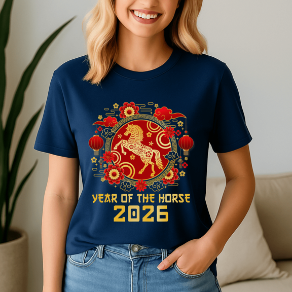 The Horse Happy New Year Tshirt, 2026 Celebration Shirt, Festive Party Tee, New Year Gifts