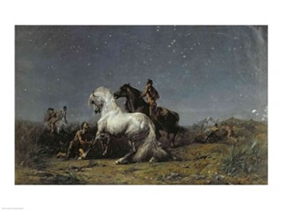 The Horse Thieves Canvas Art - Eugene Delacroix (24 x 18)