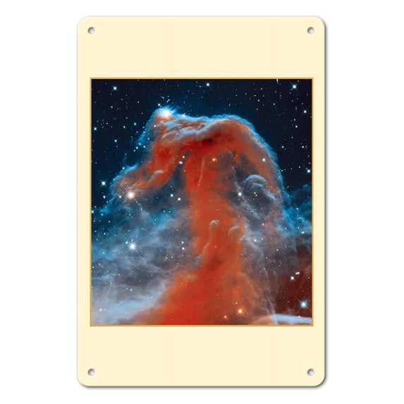 The Horsehead Nebula in Infrared from Hubble Space Telescope - NASA Color Photo - 8 x 12 inch Vintage Metal Tin Sign