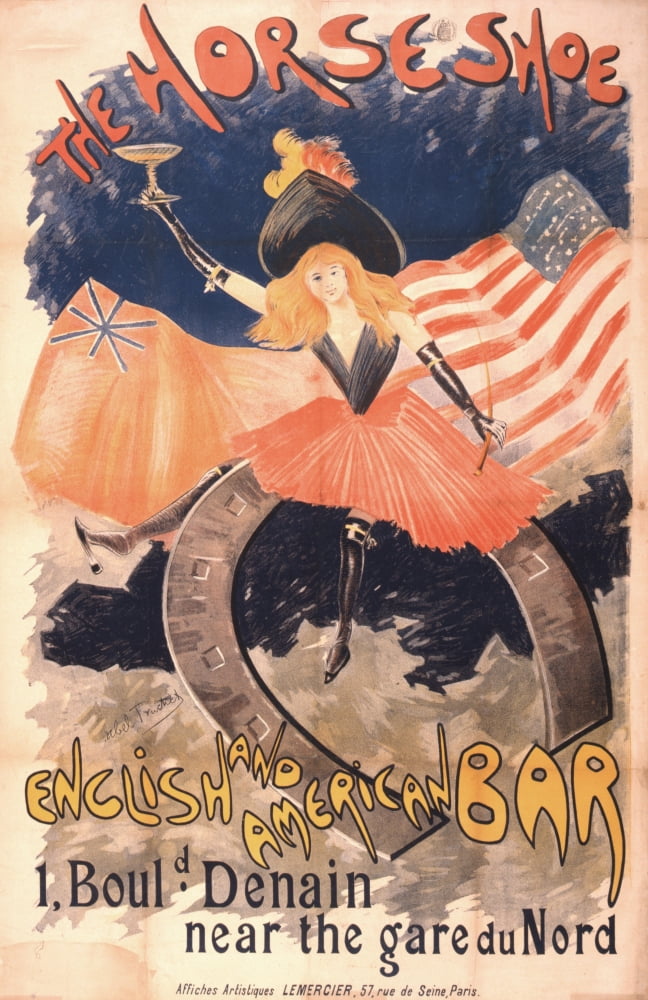 The Horseshoe English & American Bar 1890s Canvas Art - Abel Truchet (18 x 24)