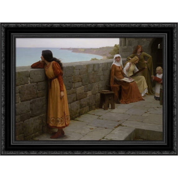 The Hostage 24x20 Black Ornate Wood Framed Canvas Art by Leighton, Edmund Blair