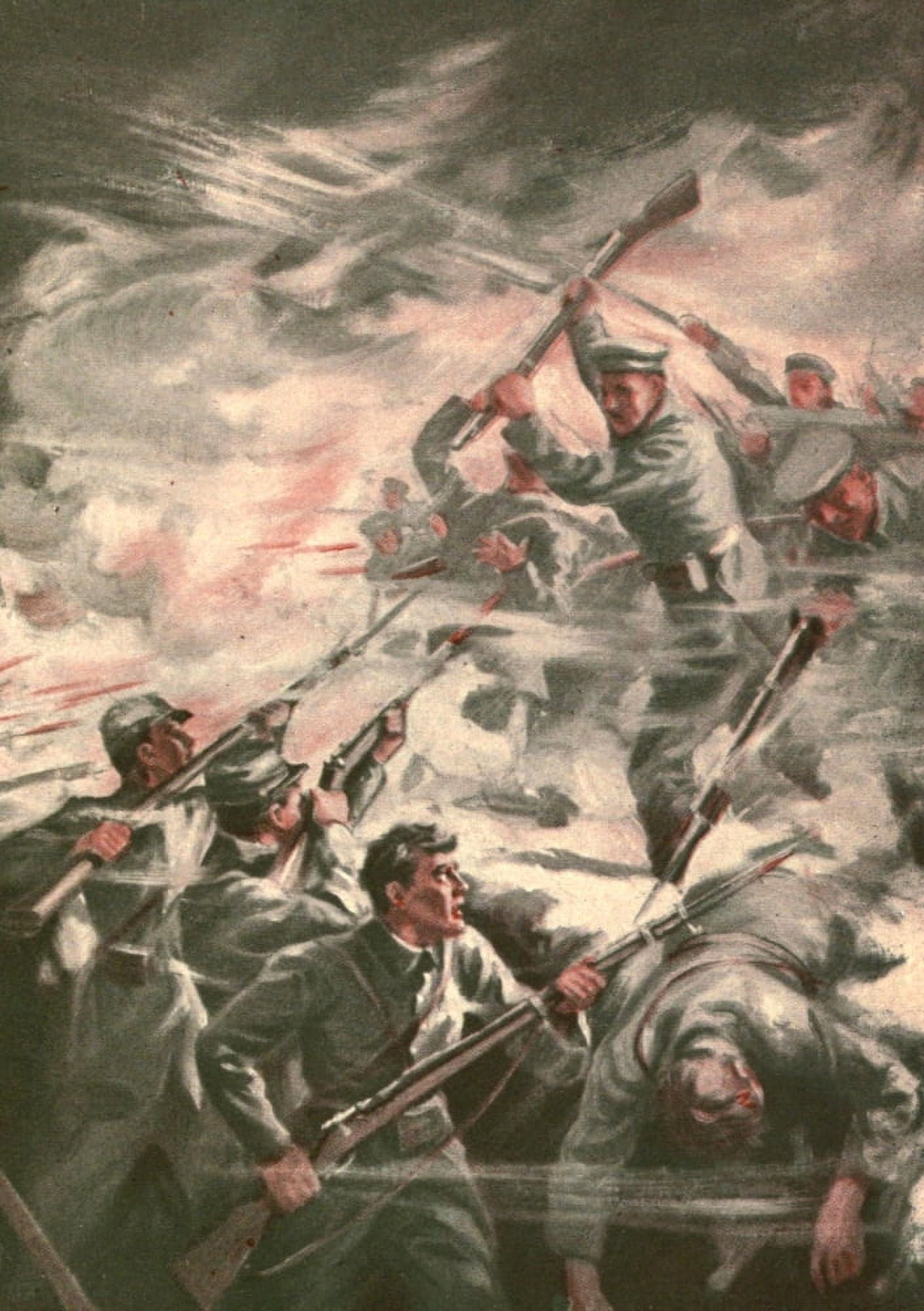 The Hosts of the Air 1920 Slain at edge of trench Canvas Art - Charles Wrenn (18 x 24)