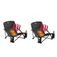 thumbnail image 1 of The Hot Seat, Heated Lightweight Folding Low Beach Chair, 2 Zipper Pockets, Heats up to 115 Degrees- 2 Pack, 1 of 5