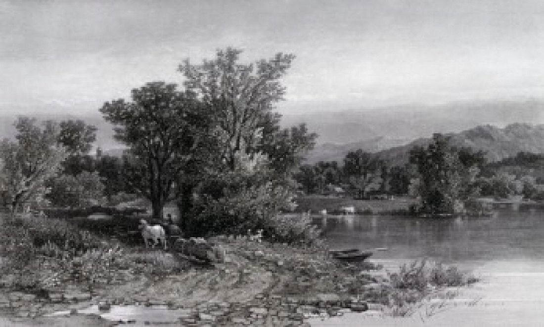 The Housatonic 1874 AF Bellows Etching Canvas Art - (24 x 36)