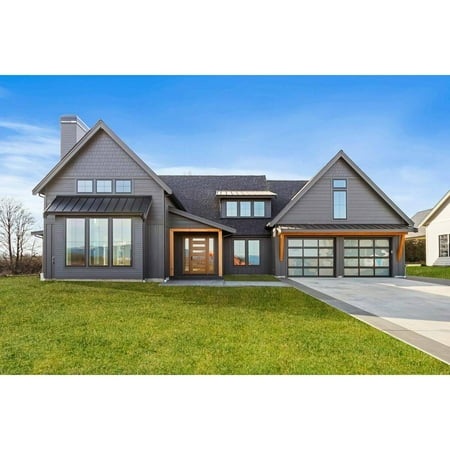 The House Designers: THD-1068 Builder-Ready Blueprints to Build a Transitional Farmhouse Plan with Slab Foundation (5 Printed Sets)