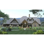 The House Designers THD-3057 Builder-Ready Blueprints to Build a Country Craftsman House Plan with Slab Foundation 5 Printed Sets