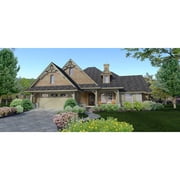 The House Designers THD-3271 Builder-Ready Blueprints to Build a Modest Craftsman Cottage House Plan with Slab Foundation 5 Printed Sets