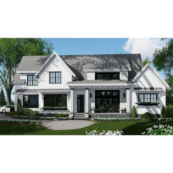 The House Designers: THD-3404 Builder-Ready Blueprints to Build a Spacious Two-Story Farmhouse Plan with Crawlspace Foundation (5 Printed Sets)