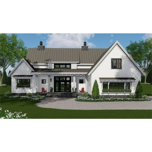 The House Designers THD-3419 Cottage Farmhouse Plan with Crawlspace Foundation (5 Printed Sets)