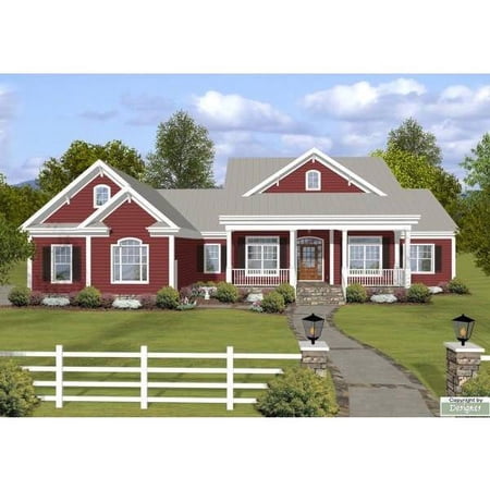 The House Designers: THD-4208 Builder-Ready Blueprints to Build a Ranch House Plan with Crawl Space Foundation (5 Printed Sets)