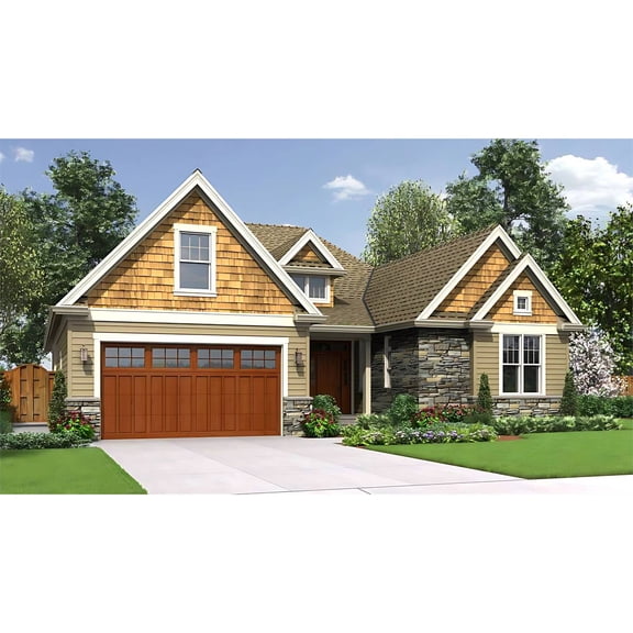 The House Designers: THD-4299 Builder-Ready Blueprints to Build a Ranch House Plan with Crawl Space Foundation (5 Printed Sets)